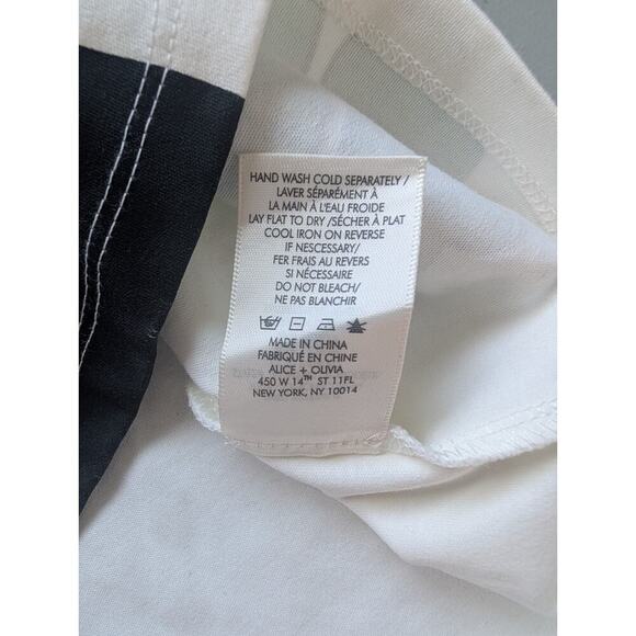 NWT Alice + Olivia Rylyn GLEESON STACE FACE T-shirt Size S White #FC502 - Picture 10 of 10